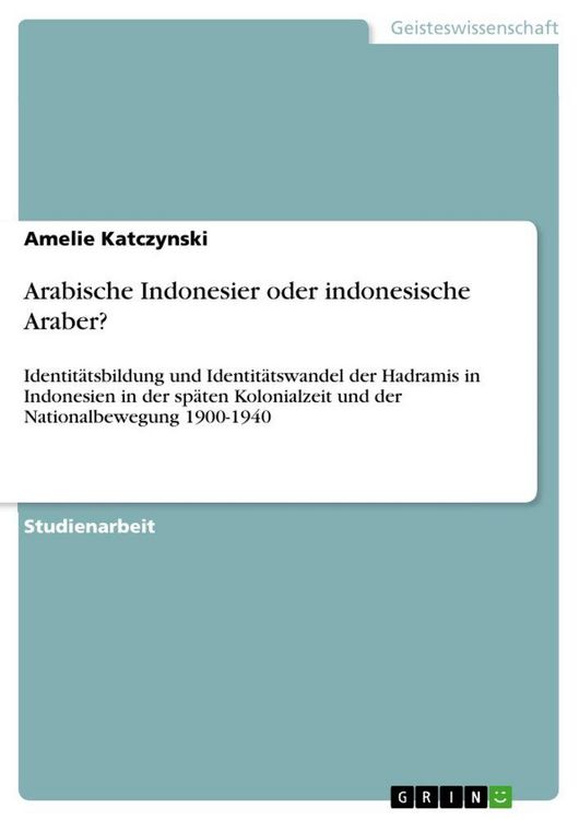 Produktbild: Arabische Indonesier oder indonesische Araber?