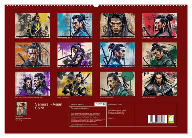 Produktbild: Samurai - Asian Spirit (hochwertiger Premium Wandkalender 2026 DIN A2 quer), Kunstdruck in Hochglanz