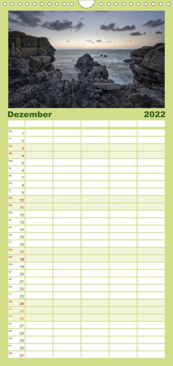 Produktbild: Familienplaner Sehnsucht Bretagne (Wandkalender 2022 , 21 cm x 45 cm, hoch)
