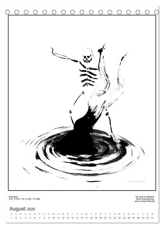 Produktbild: Totentanz Damenwahl Haiku Zenga Photo (Tischkalender 2026 DIN A5 hoch), CALVENDO Monatskalender