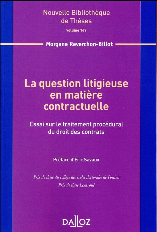 Produktbild: La Question Litigieuse en Matiere Contractuelle; Essai sur le