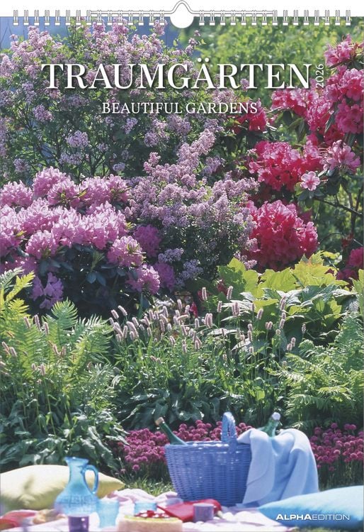 Produktbild: Traumgärten 2026 - Bildkalender A3 (29,7x42 cm) - Beautiful Gardens - mit Feiertagen (DE/AT/CH) und Platz für Notizen - Wandkalender - Gartenkalender