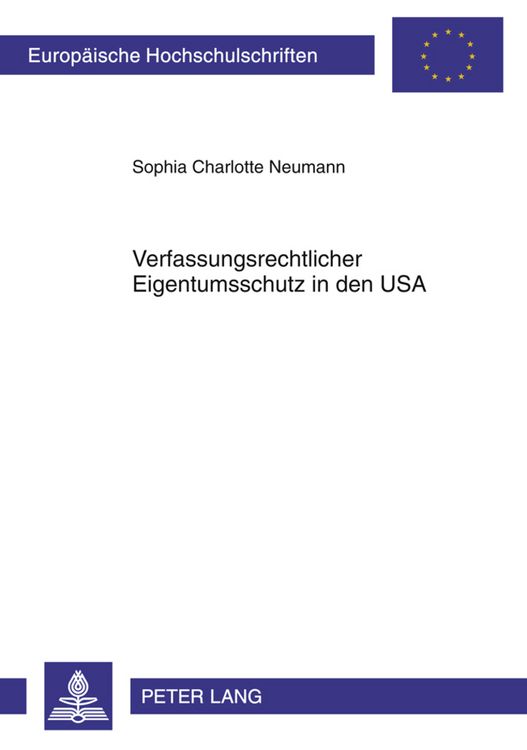 Produktbild: Verfassungsrechtlicher Eigentumsschutz in den USA