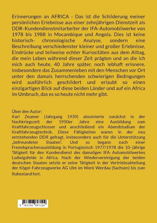 Produktbild: Erinnerungen an AFRICA