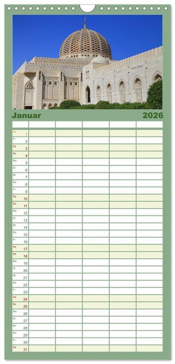 Produktbild: Familienplaner 2026 - Unterwegs im Weihrauchland Oman mit 5 Spalten (Wandkalender, 21 x 45 cm) CALVENDO