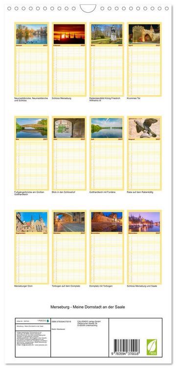 Produktbild: Familienplaner 2027 - Merseburg - Meine Domstadt an der Saale mit 5 Spalten (Wandkalender, 21 x 45 cm) CALVENDO