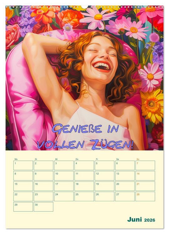 Produktbild: Liebe das Leben! Mit Affirmationen gl&uuml;cklich durch das Jahr! (Wandkalender 2026 DIN A2 hoch), CALVENDO Monatskalender
