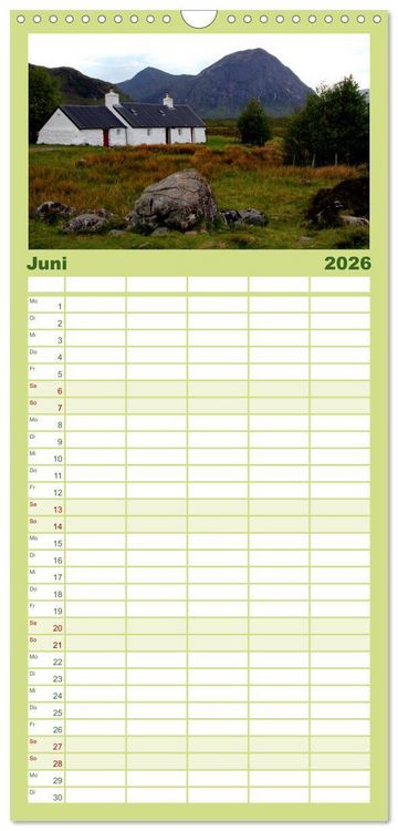 Produktbild: Familienplaner 2026 - Western Highlands - Schottland mit 5 Spalten (Wandkalender, 21 x 45 cm) CALVENDO