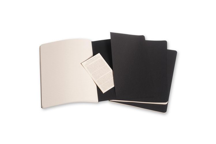Produktbild: Moleskine Cahier Extra Large liniert schwarz. 3er Pack