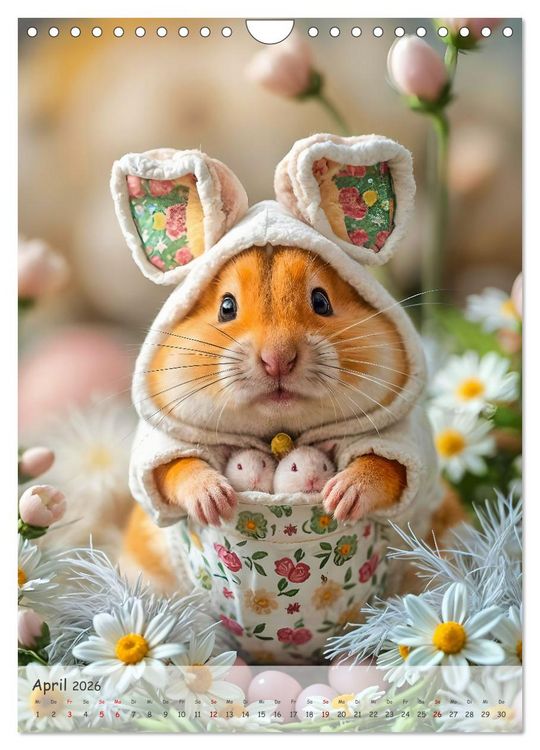 Produktbild: Hamster im Feiertagsfieber - Ein Jahr voller Flausch und Freude (Wandkalender 2026 DIN A4 hoch), CALVENDO Monatskalender