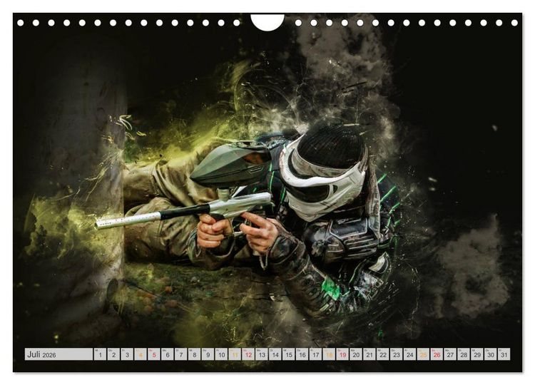 Produktbild: Paintball - extrem cool (Wandkalender 2026 DIN A4 quer), CALVENDO Monatskalender