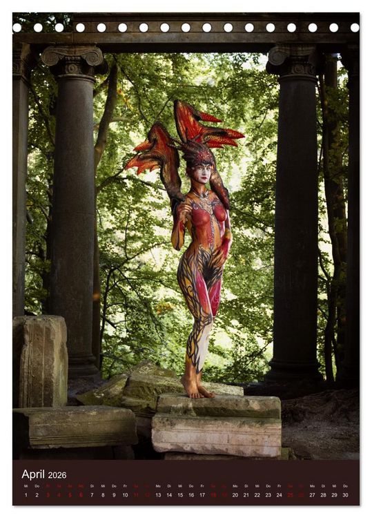 Produktbild: Bodypainting Adventures - Farbe auf nackter Haut (Tischkalender 2026 DIN A5 hoch), CALVENDO Monatskalender