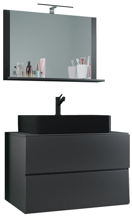 Produktbild: 3-tlg Waschtisch Badm&ouml;bel Lendas 80 cm M Schublade