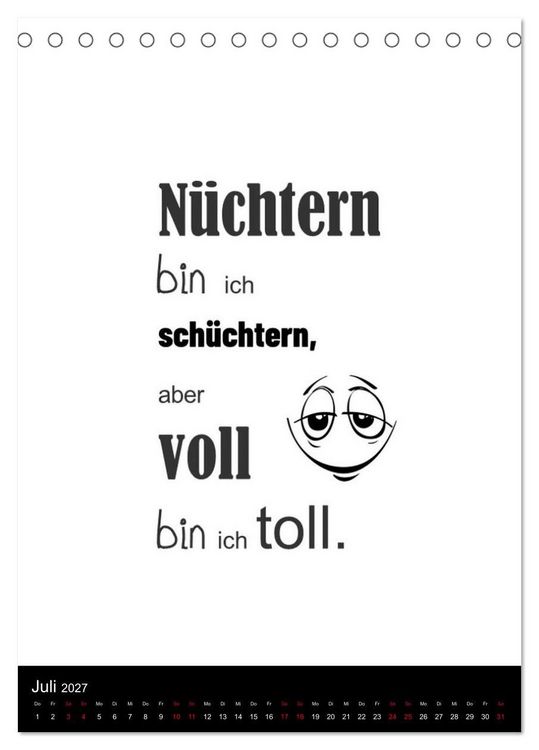 Produktbild: SPRUCH-Beutel voller Spr&uuml;che rund ums TRINKEN (Tischkalender 2027 DIN A5 hoch), CALVENDO Monatskalender