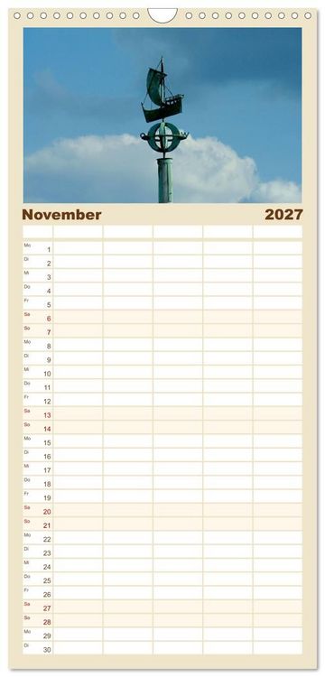 Produktbild: Familienplaner 2027 - An der Nordsee mit 5 Spalten (Wandkalender, 21 x 45 cm) CALVENDO