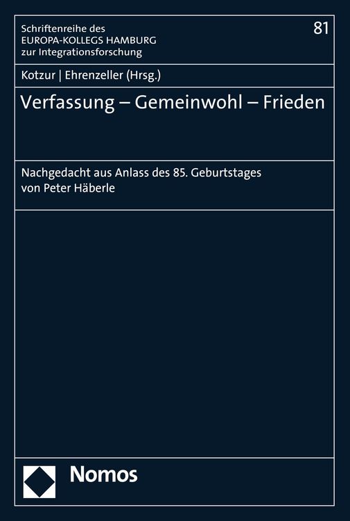 Produktbild: Verfassung - Gemeinwohl - Frieden