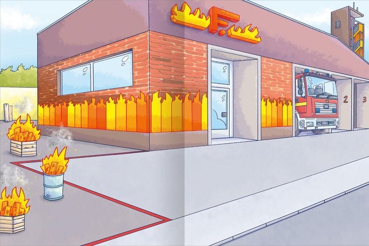 Produktbild: Das Metallic-Stickerbuch &ndash; Feuerwehr