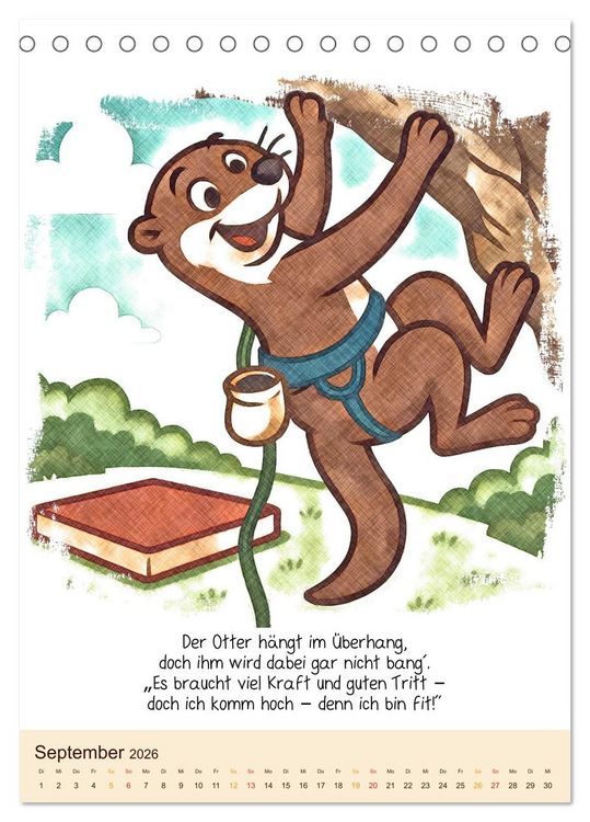 Produktbild: Tierisch hoch hinaus: Von A bis Z durchs Kletterabenteuer! - Der Kalender zum Kinderbuch (Tischkalender 2026 DIN A5 hoch), CALVENDO Monatskalender