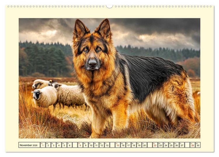 Produktbild: Deutscher Sch&auml;ferhund. Familienheld, Sportskanone und loyaler Diensthund (hochwertiger Premium Wandkalender 2026 DIN A2 quer), Kunstdruck in Hochglanz