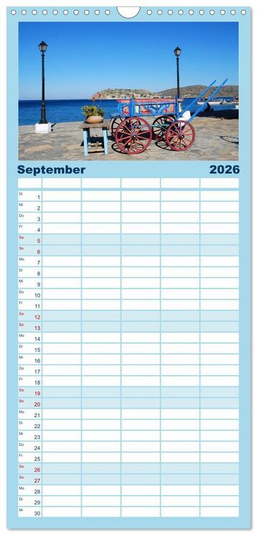 Produktbild: Familienplaner 2026 - Griechenland - Insel Kreta mit 5 Spalten (Wandkalender, 21 x 45 cm) CALVENDO