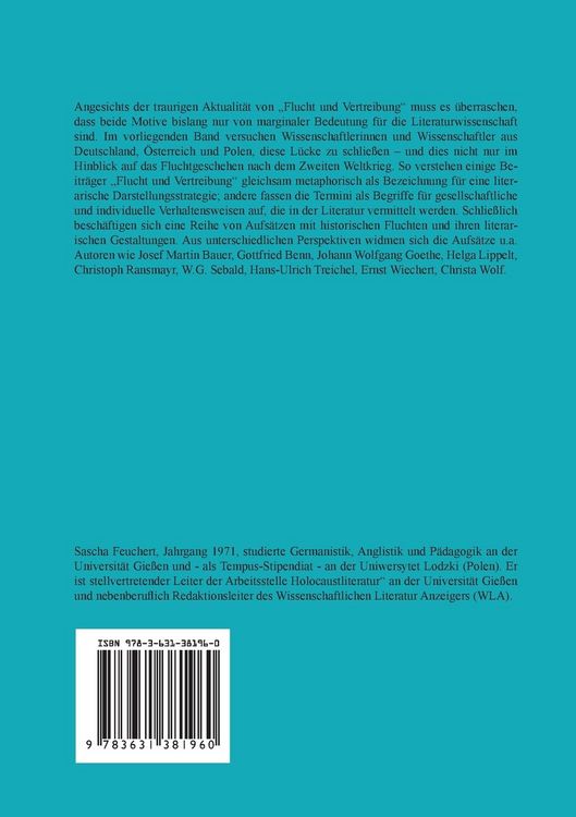 Produktbild: Flucht und Vertreibung in der deutschen Literatur