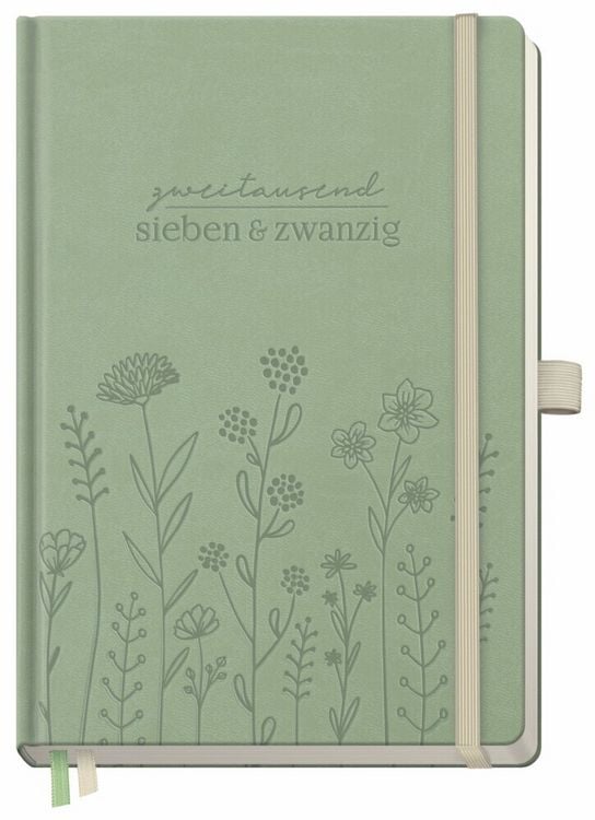 Produktbild: Wochen-Notiz-Timer Classic 26/27 A5 17 Monate [Fine Flowers Salbei]