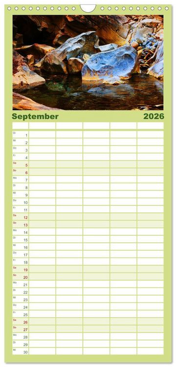 Produktbild: Familienplaner 2026 - Naturschauspiel Zillertaler Wasser mit 5 Spalten (Wandkalender, 21 x 45 cm) CALVENDO