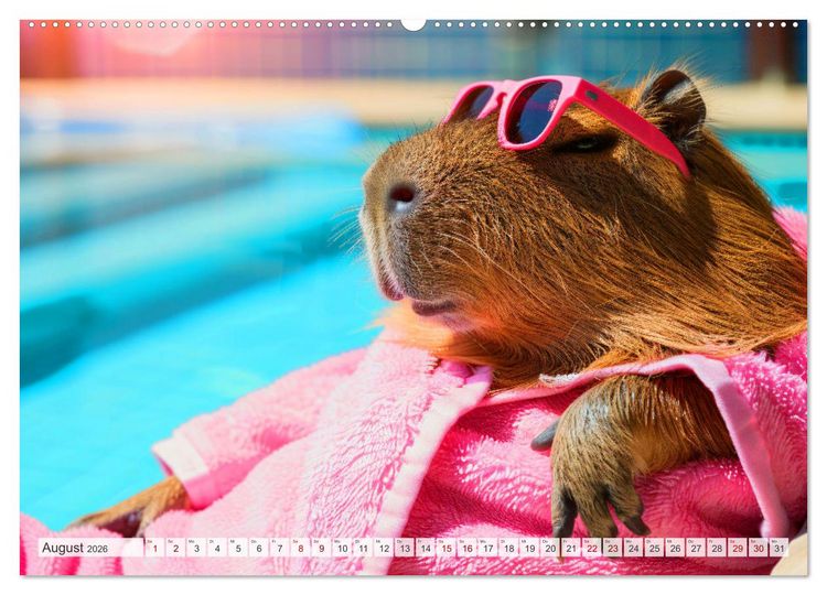 Produktbild: Capybaras im Alltag - Ein Jahr voller Abenteuer (Wandkalender 2026 DIN A2 quer), CALVENDO Monatskalender