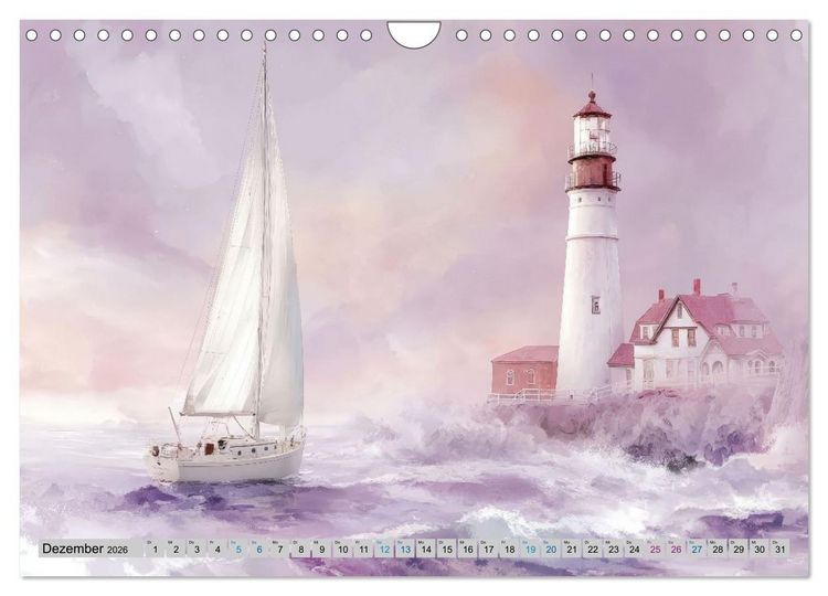Produktbild: Segeltr&auml;ume und Leuchtturmlichter (Wandkalender 2026 DIN A4 quer), CALVENDO Monatskalender