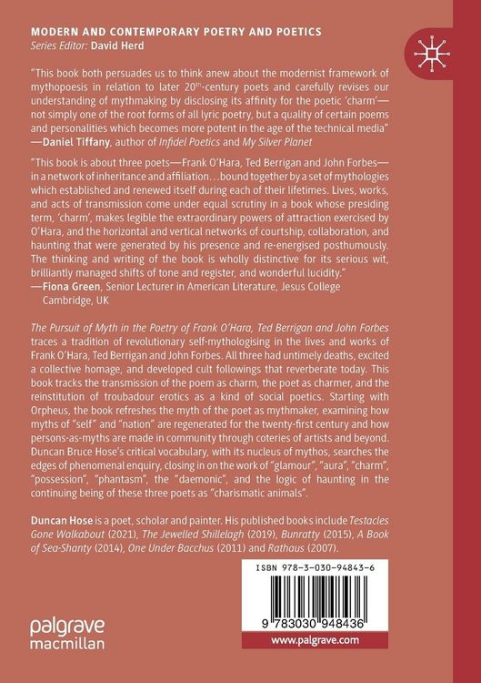 Produktbild: The Pursuit of Myth in the Poetry of Frank O'Hara, Ted Berrigan and John Forbes