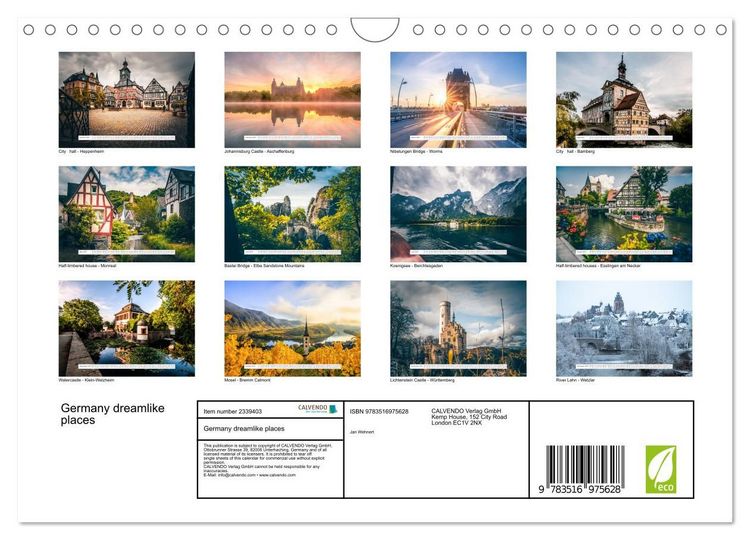 Produktbild: Germany dreamlike places (Wall Calendar 2027 DIN A4 landscape), CALVENDO 12 Month Wall Calendar