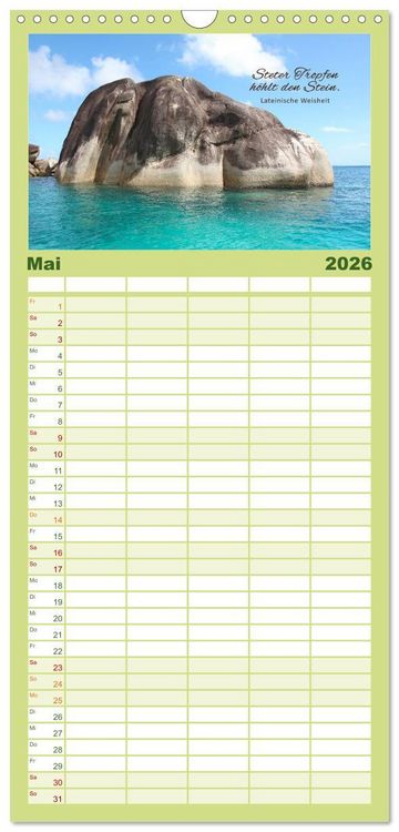 Produktbild: Familienplaner 2026 - Ruhe und Gelassenheit 2026 mit 5 Spalten (Wandkalender, 21 x 45 cm) CALVENDO
