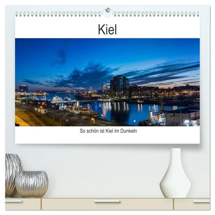 Produktbild: So sch&ouml;n ist Kiel im Dunkeln (hochwertiger Premium Wandkalender 2026 DIN A2 quer), Kunstdruck in Hochglanz