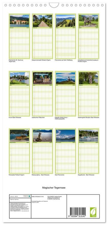 Produktbild: Familienplaner 2027 - Magischer Tegernsee mit 5 Spalten (Wandkalender, 21 x 45 cm) CALVENDO