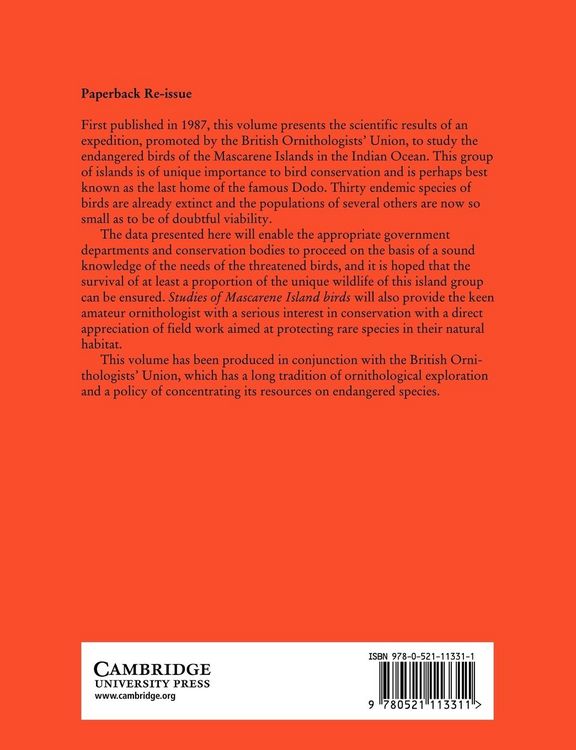 Produktbild: Studies of Mascarene Island Birds