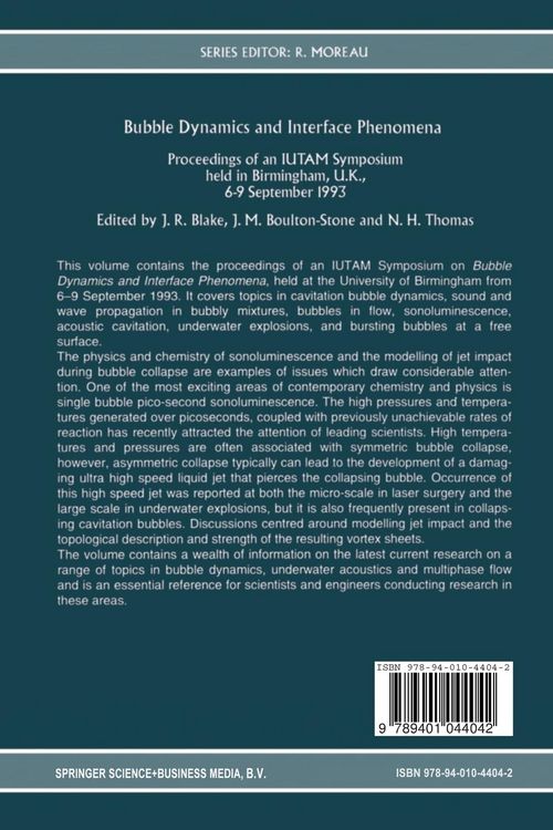 Produktbild: Bubble Dynamics and Interface Phenomena