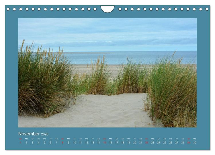 Produktbild: Sandd&uuml;nen an der Nordsee in den Niederlanden (Wandkalender 2026 DIN A4 quer), CALVENDO Monatskalender