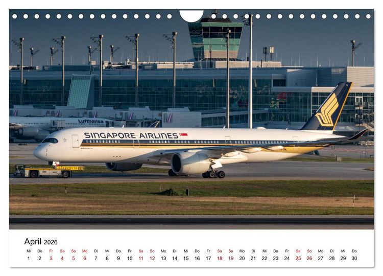 Produktbild: Planespotting am Flughafen M&uuml;nchen (Wandkalender 2026 DIN A4 quer), CALVENDO Monatskalender