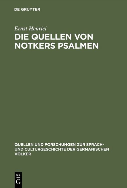 Produktbild: Die Quellen von Notkers Psalmen