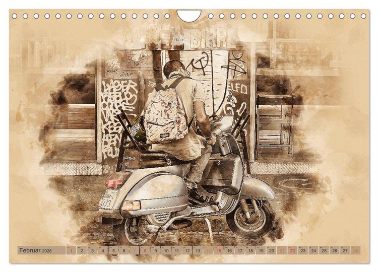 Produktbild: Mototrroller - Vesparade (Wandkalender 2026 DIN A4 quer), CALVENDO Monatskalender