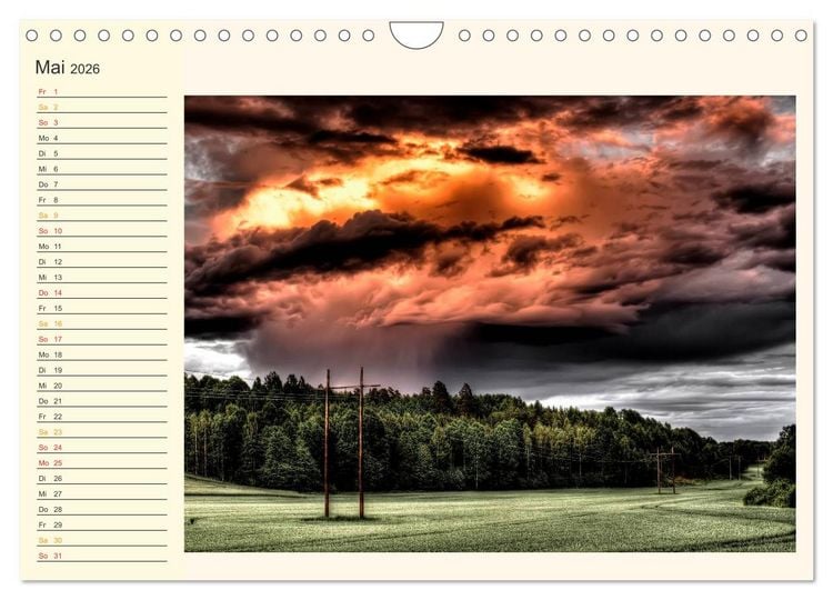 Produktbild: Gewaltige Natur - bedrohlich und sch&ouml;n (Wandkalender 2026 DIN A4 quer), CALVENDO Monatskalender