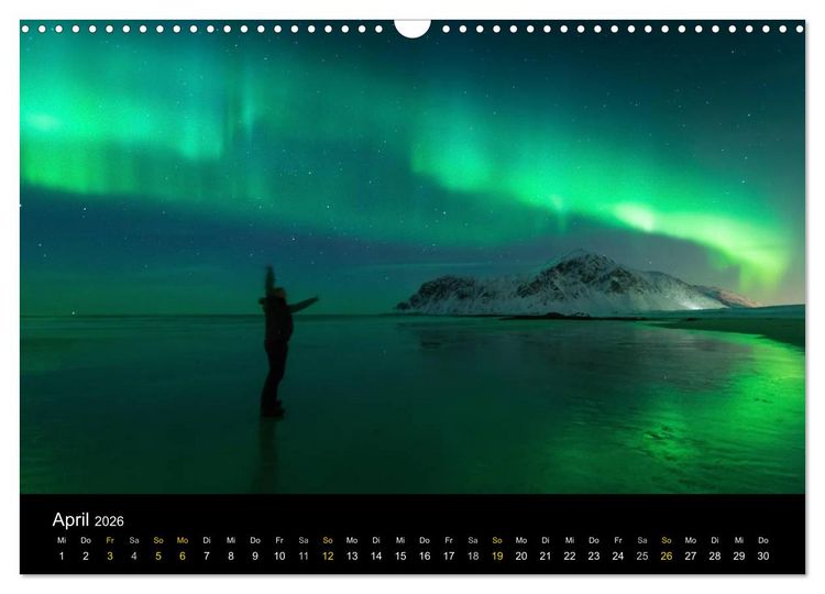 Produktbild: Magische N&auml;chte - POLARLICHT (Wandkalender 2026 DIN A3 quer), CALVENDO Monatskalender