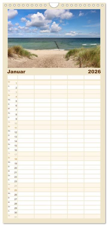 Produktbild: Familienplaner 2026 - Vorpommern mit R&uuml;gen mit 5 Spalten (Wandkalender, 21 x 45 cm) CALVENDO