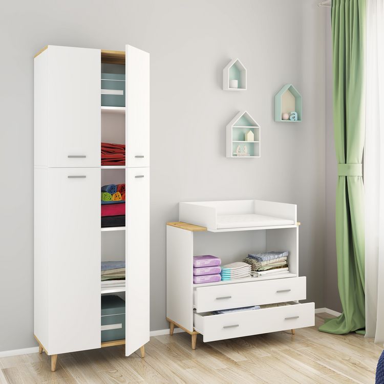 Produktbild: Holz Dielenschrank Mehrzweckschrank Schrank Landos