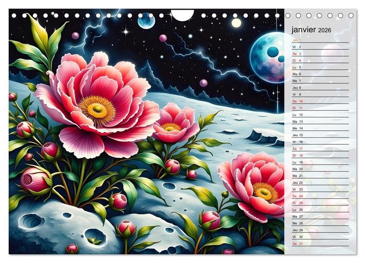 Produktbild: Fleurs de la nuit (Calendrier mural 2026 DIN A4 vertical), CALVENDO calendrier mensuel