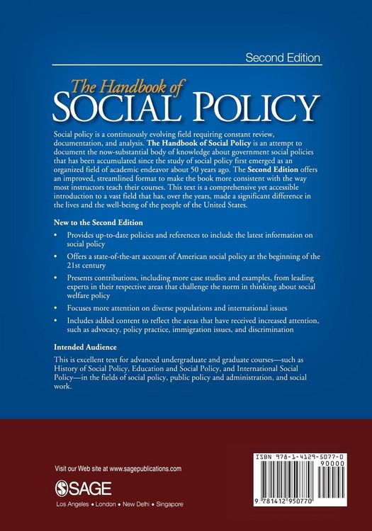 Produktbild: The Handbook of Social Policy
