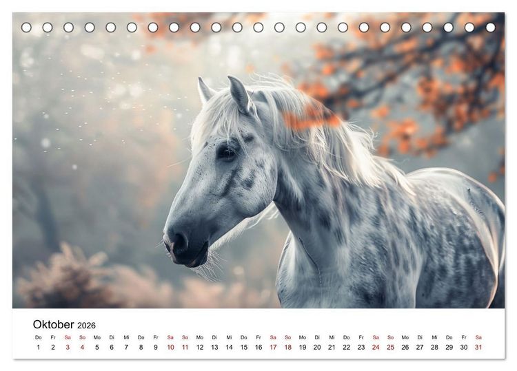Produktbild: Wilde M&auml;hnen: Ein Jahr mit Pferden (Tischkalender 2026 DIN A5 quer), CALVENDO Monatskalender