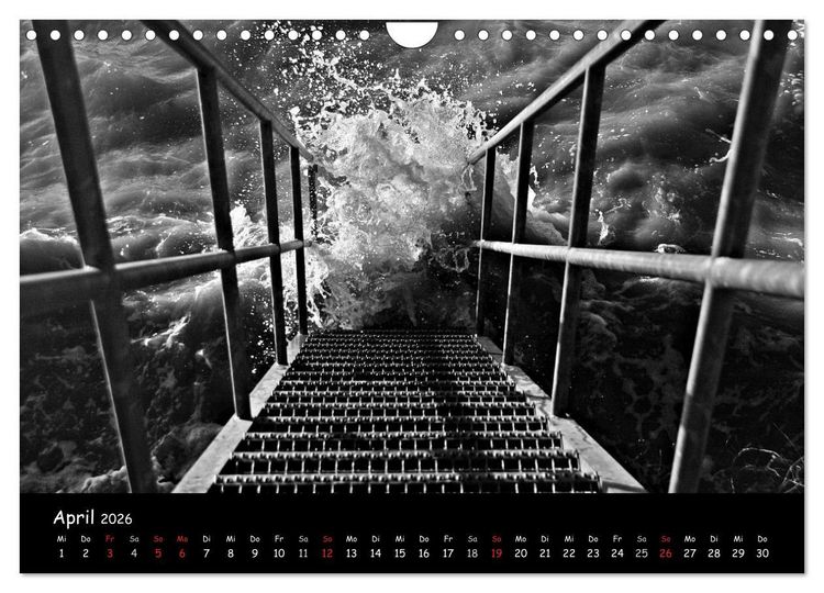 Produktbild: R&uuml;gen in schwarz-wei&szlig; (Wandkalender 2026 DIN A4 quer), CALVENDO Monatskalender