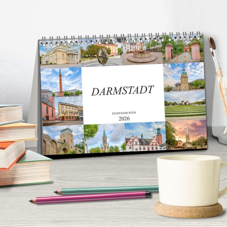 Produktbild: Darmstadt Stadtansichten (Tischkalender 2026 DIN A5 quer), CALVENDO Monatskalender