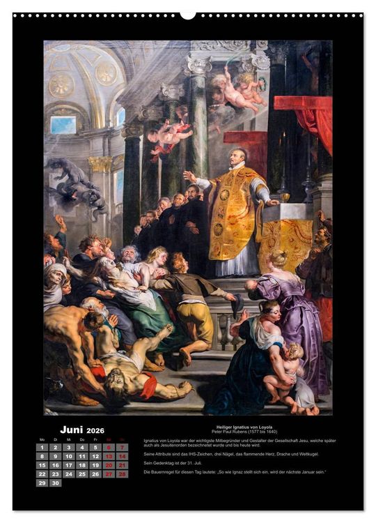 Produktbild: Heilige - Ihr Leben und Wirken auf Gem&auml;lden der alten Meister (hochwertiger Premium Wandkalender 2026 DIN A2 hoch), Kunstdruck in Hochglanz